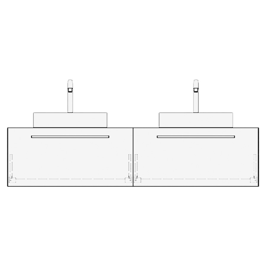 Meuble avec lavabo ALETA
table de lavabo et élément
inférieur
160,0-180,0 x 40,0 x 55,0 cm
2 éléments à chacune 1 tiroir
pour 2 lavabos