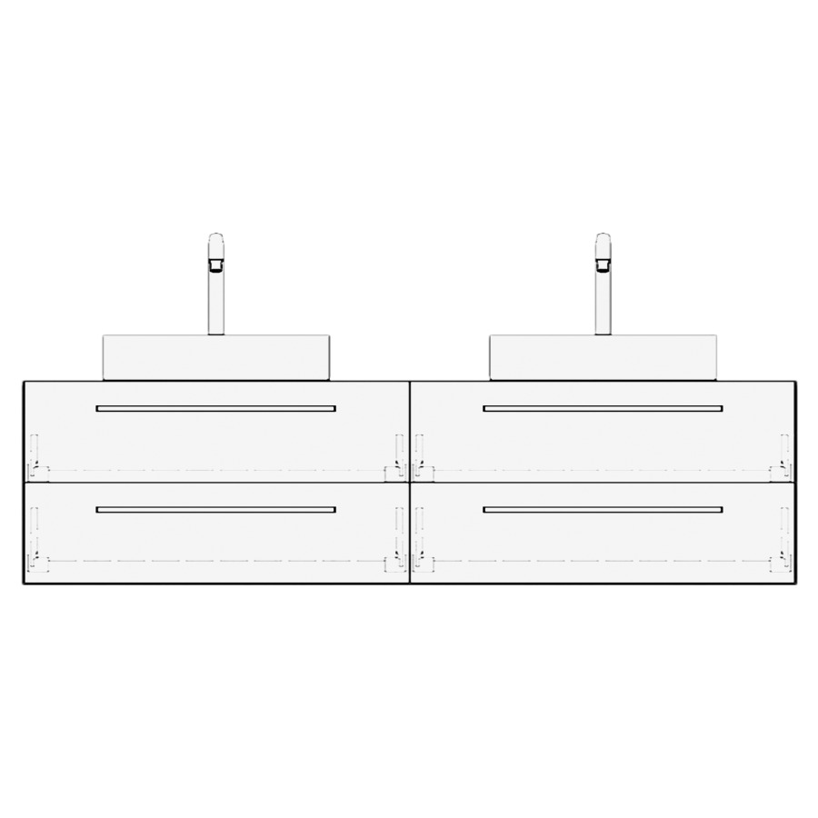 Meuble avec lavabo ALETA
table de lavabo et élément
inférieur
160,0-180,0 x 40,0 x 55,0 cm
2 éléments à chacune 2 tiroirs
pour 2 lavabos
