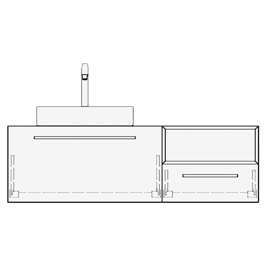 Meuble avec lavabo ALETA
table de lavabo et élément
inférieur
100,0-150,0 x 40,0 x 55,0 cm
2 éléments à chacune 1 tiroir
niche en haut à gauche ou à
droite, pour 1 lavabo à poser
à gauche ou à droite