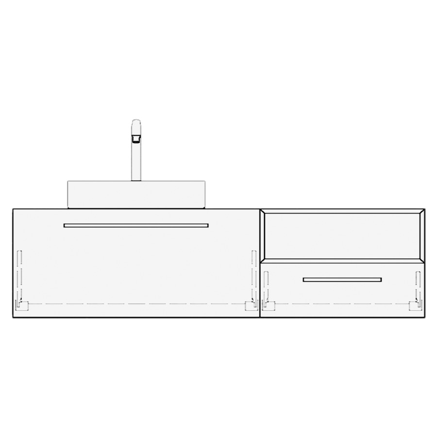 Meuble avec lavabo ALETA
table de lavabo et élément
inférieur
160,0-180,0 x 40,0 x 55,0 cm
2 éléments à chacune 1 tiroir
niche en haut à gauche ou à
droite, pour 1 lavabo à poser
à gauche ou à droite