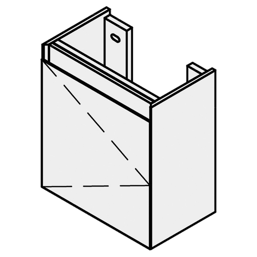 Élément inférieur Procasa
Cinque S
42,0 x 50,0 x 26,5 cm
pour lavabo 291376 45 cm
robinet à gauche ou à droite
armoire de tablette, 1 porte
charnières à gauche
1 tablette