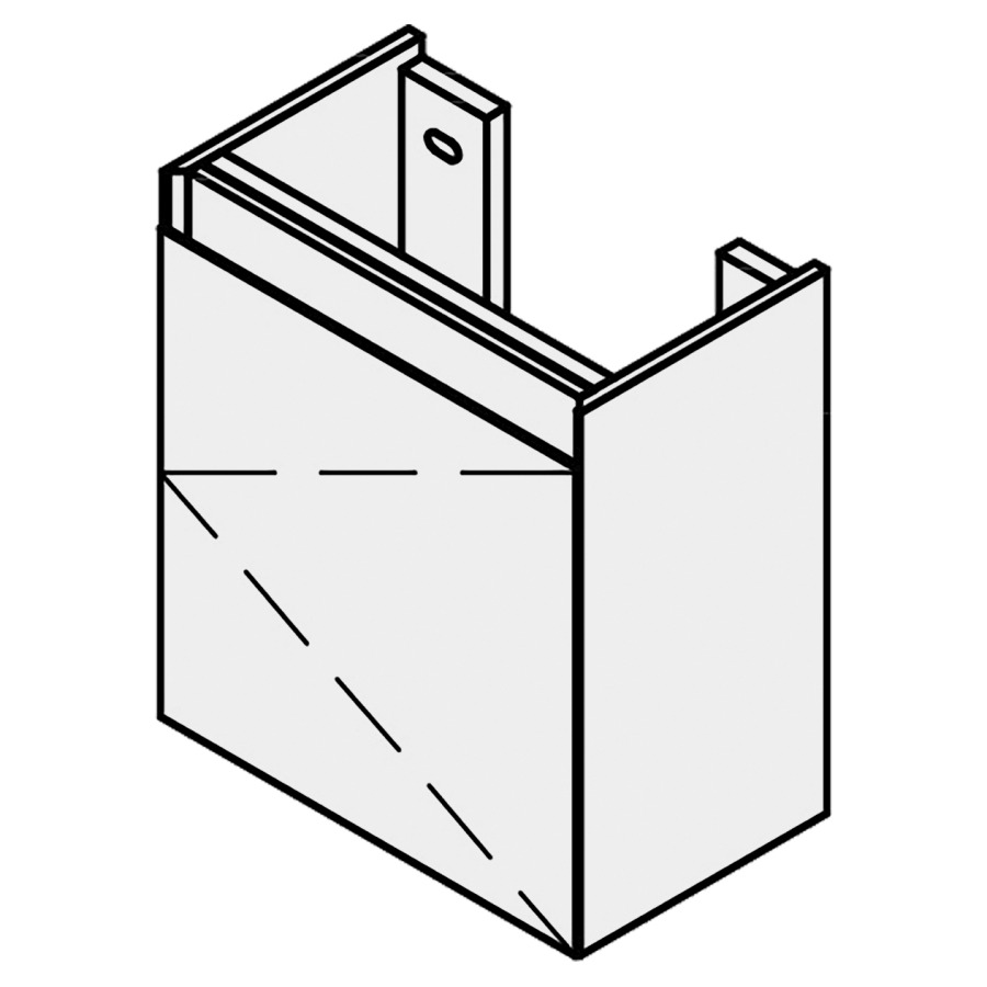 Élément inférieur Procasa
Cinque S
42,0 x 50,0 x 26,5 cm
pour lavabo 291376 45 cm
robinet à gauche ou à droite
armoire de tablette, 1 porte
charnières à droite
1 tablette