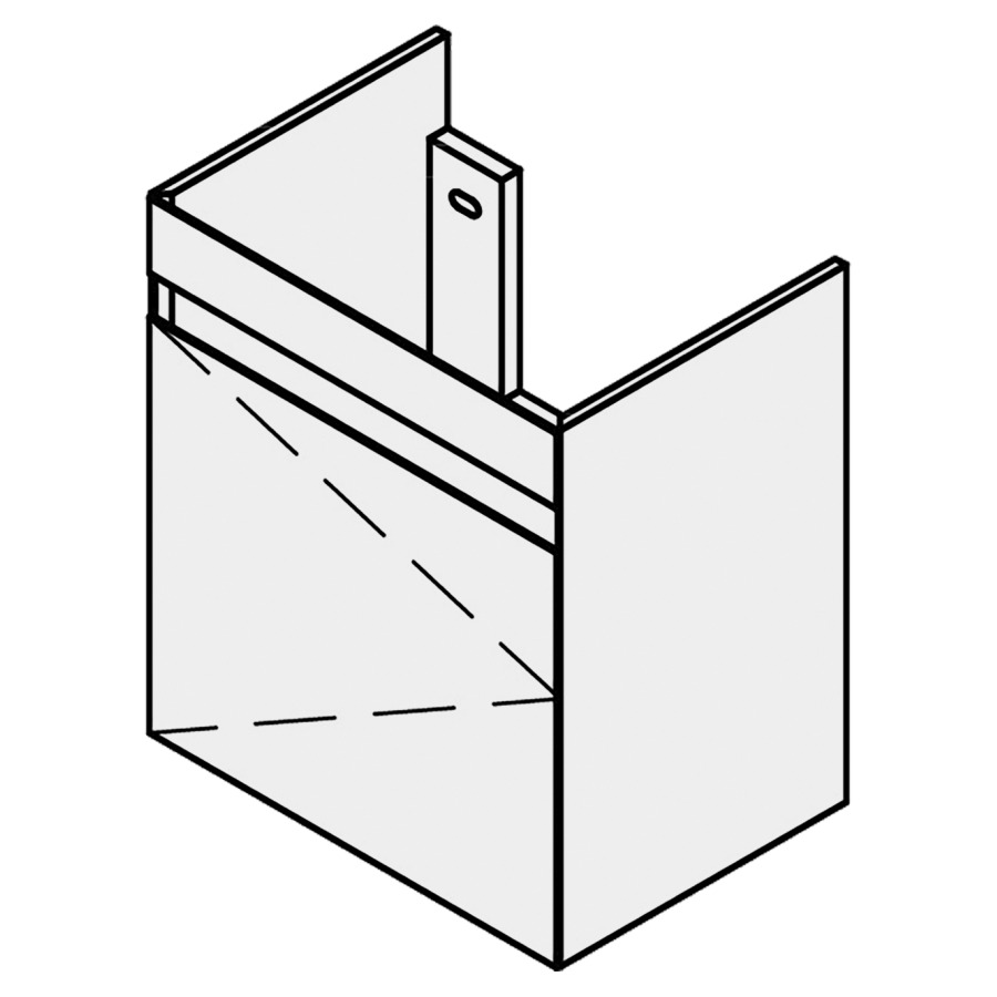 Élément inférieur Procasa
Cinque S
42,0 x 50,0 x 32,5 cm
pour lavabo 291377 45 cm
armoire de tablette, 1 porte
charnières à gauche
1 tablette