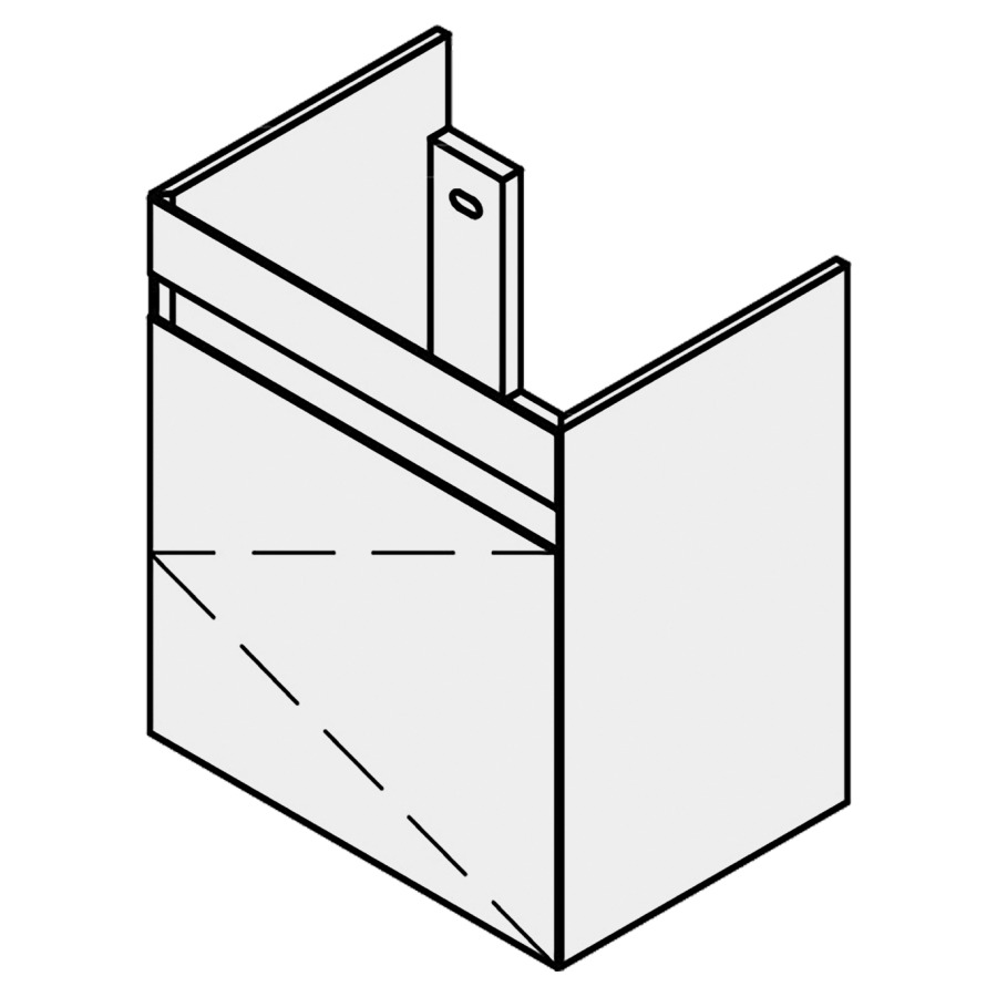 Élément inférieur Procasa
Cinque S
42,0 x 50,0 x 32,5 cm
pour lavabo 291377 45 cm
armoire de tablette, 1 porte
charnières à droite
1 tablette