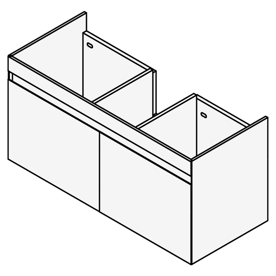Élément inférieur Procasa
Cinque S
117,0 x 50,0 x 46,0 cm
pour lavabo 291389 120 cm
1 ou 2 robinets
2 éléments à chacun 1 tiroir