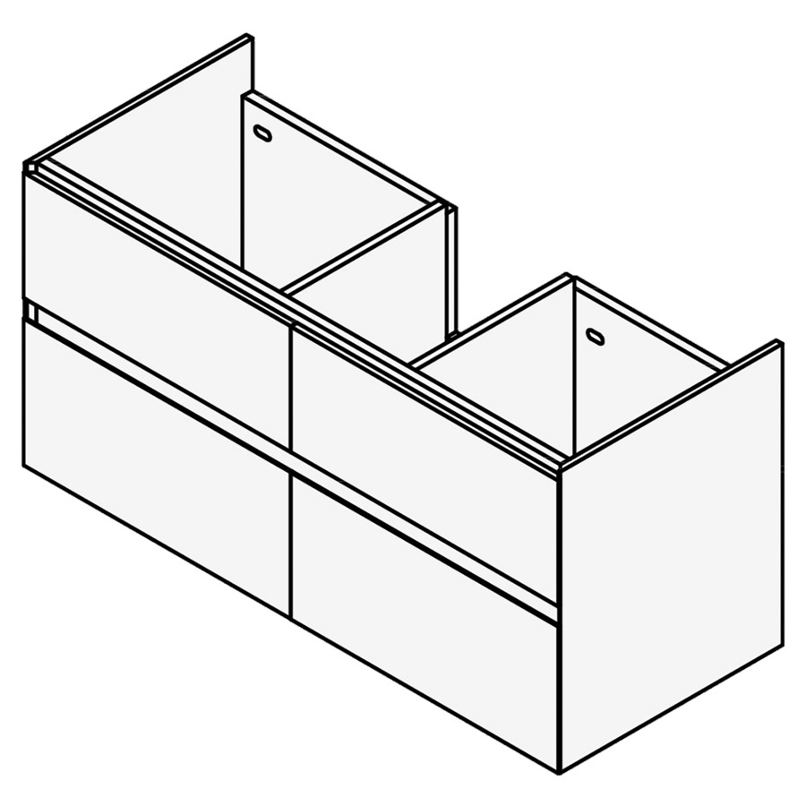 Élément inférieur Procasa
Cinque S
117,0 x 50,0 x 46,0 cm
pour lavabo 291389 120 cm
1 ou 2 robinets
2 éléments à chacun 2 tiroirs