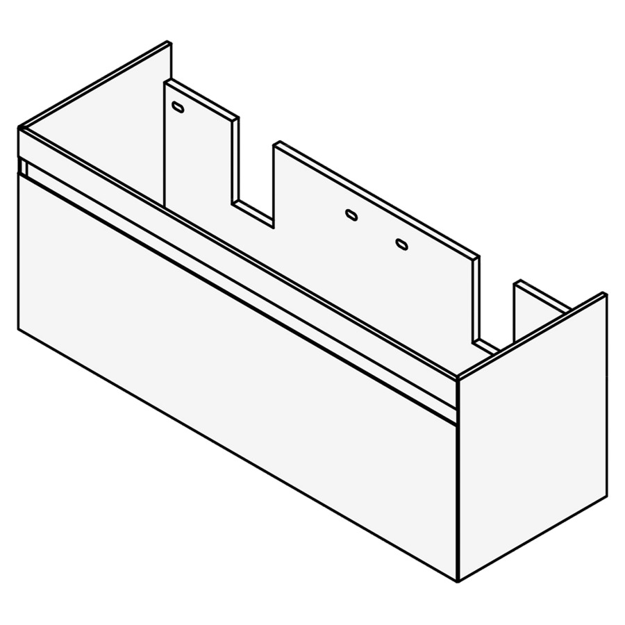 Élément inférieur Procasa
Cinque S
127,0 x 50,0 x 46,0 cm
pour lavabo double 291391
130 cm, élément à 1 tiroir