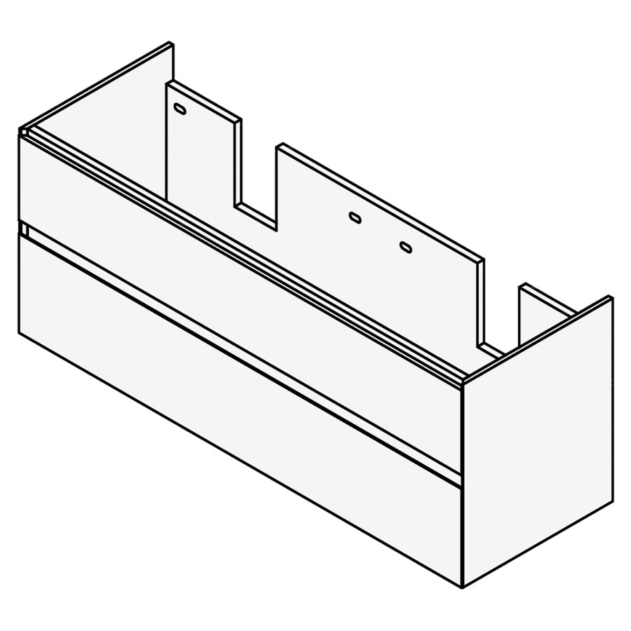 Élément inférieur Procasa
Cinque S
127,0 x 50,0 x 46,0 cm
pour lavabo double 291391
130 cm, élément à 2 tiroirs
