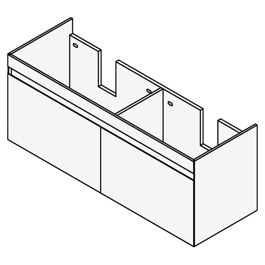Élément inférieur Procasa
Cinque S
127,0 x 50,0 x 46,0 cm
pour lavabo double 291391
130 cm, élément à chacun
1 tiroir
