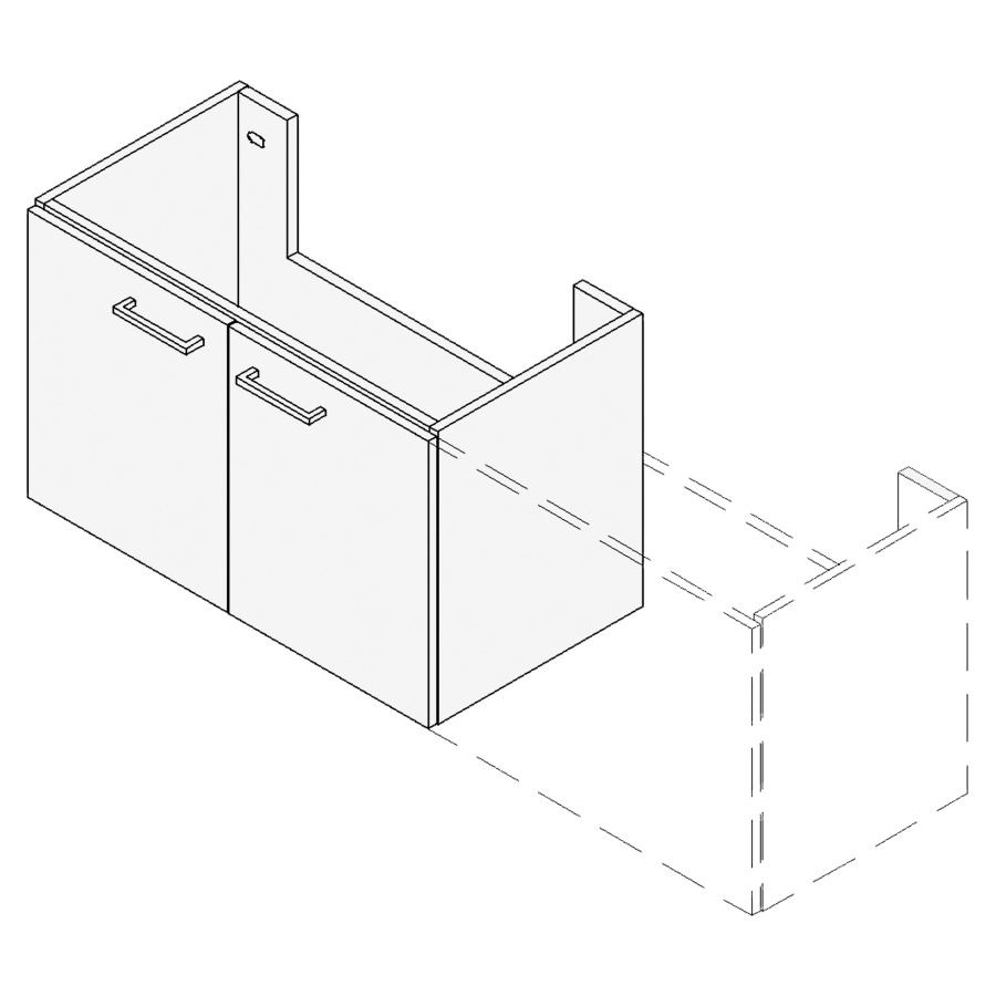 Élément inférieur TORO
VARIABEL, Largeur x Profondeur
x Hauteur fixé selon le lavabo
pour lavabo 51-90 cm
armoire de tablette, 2 portes
1 tablette
FABRICANT NUMÉRO D'ARTICLE DU
LAVABO À INDIQUER LORS DE LA
COMMANDE