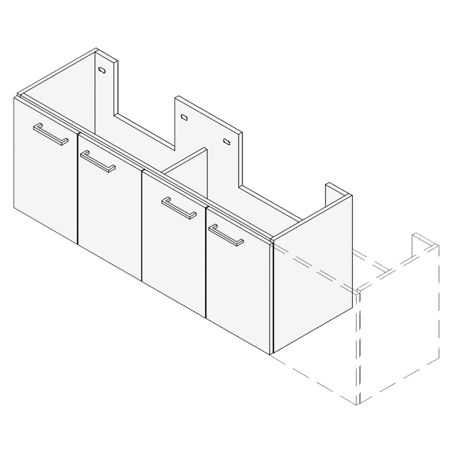 Élément inférieur TORO
VARIABEL, Largeur x Profondeur
x Hauteur fixé selon le lavabo
pour lavabo 181-220 cm
2 armoires de tablettes
2 portes, chacun 1 tablette
FABRICANT NUMÉRO D'ARTICLE DU
LAVABO À INDIQUER LORS DE
LA COMMANDE