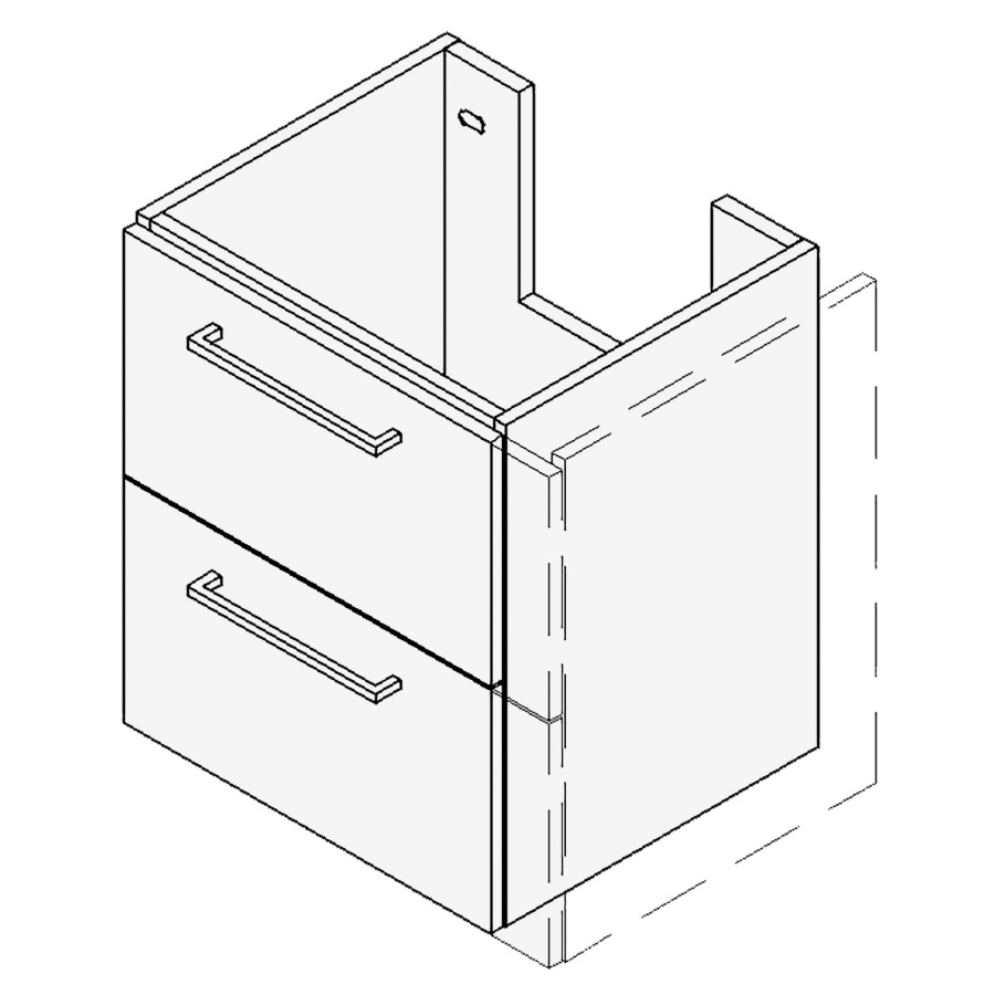 Élément inférieur TORO
VARIABEL, Largeur x Profondeur
x Hauteur, fixé selon le
lavabo pour lavabo 50-90 cm
élément à 2 tiroirs
FABRICANT NUMÉRO D'ARTICLE DU
LAVABO À INDIQUER LORS DE LA
COMMANDE