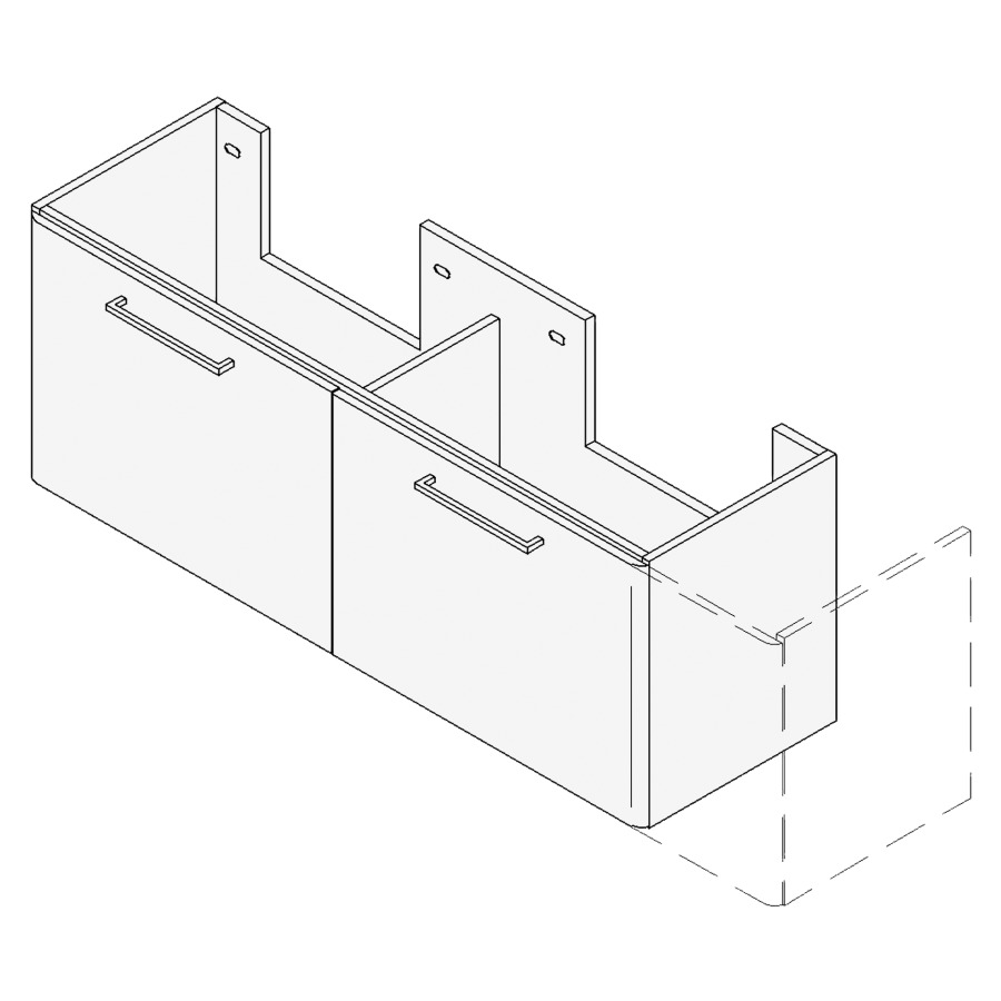 Élément inférieur ASINO
VARIABEL, Largeur x Profondeur
x Hauteur fixé selon le lavabo
pour lavabo 181-220 cm
2 éléments à chacun 1 tiroir
FABRICANT NUMÉRO D'ARTICLE DU
LAVABO À INDIQUER LORS DE LA
COMMANDE