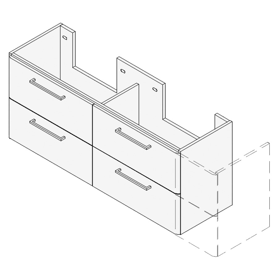 Élément inférieur ASINO
VARIABEL, Largeur x Profondeur
x Hauteur fixé selon le lavabo
pour lavabo 181-220 cm
2 éléments à chacun 2 tiroirs
FABRICANT NUMÉRO D'ARTICLE DU
LAVABO À INDIQUER LORS DE LA
COMMANDE