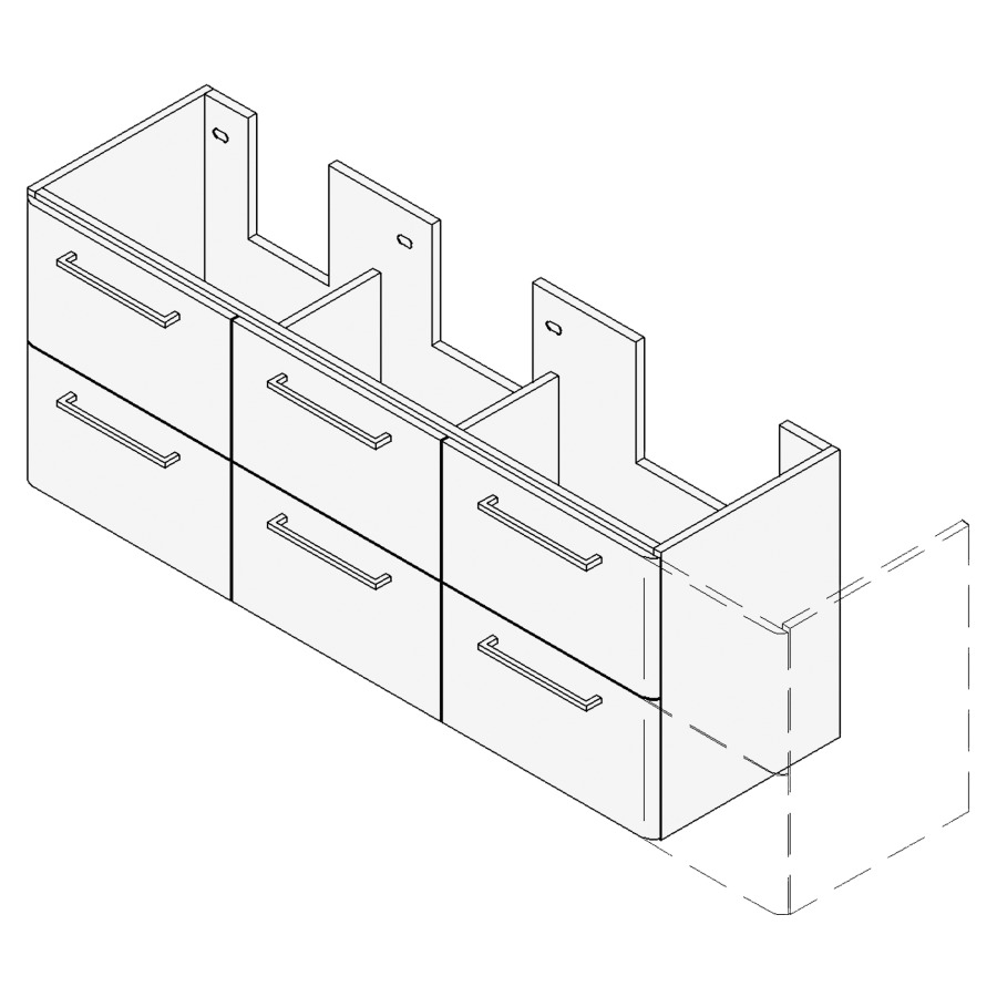 Élément inférieur ASINO
VARIABEL, Largeur x Profondeur
x Hauteur fixé selon le lavabo
pour lavabo 181-220 cm
3 éléments à chacun 2 tiroirs
FABRICANT NUMÉRO D'ARTICLE DU
LAVABO À INDIQUER LORS DE LA
COMMANDE