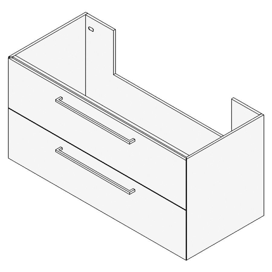 Élément inférieur RANA
Largeur x Profondeur x Hauteur
fixé selon le lavabo
pour lavabo jusqu'à 130 cm
élément à 2 tiroirs
1 tablette, FABRICANT NUMÉRO
D'ARTICLE DU LAVABO À INDIQUER
LORS DE LA COMMANDE