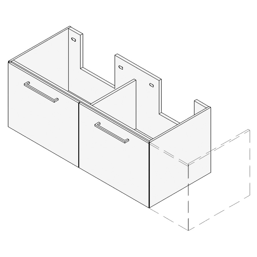 Élément inférieur RANA
VARIABEL, Largeur x Profondeur
x Hauteur fixé selon le lavabo
pour lavabo 181-220 cm
2 éléments à chacun 1 tiroir
FABRICANT NUMÉRO D'ARTICLE DU
LAVABO À INDIQUER LORS DE LA
COMMANDE