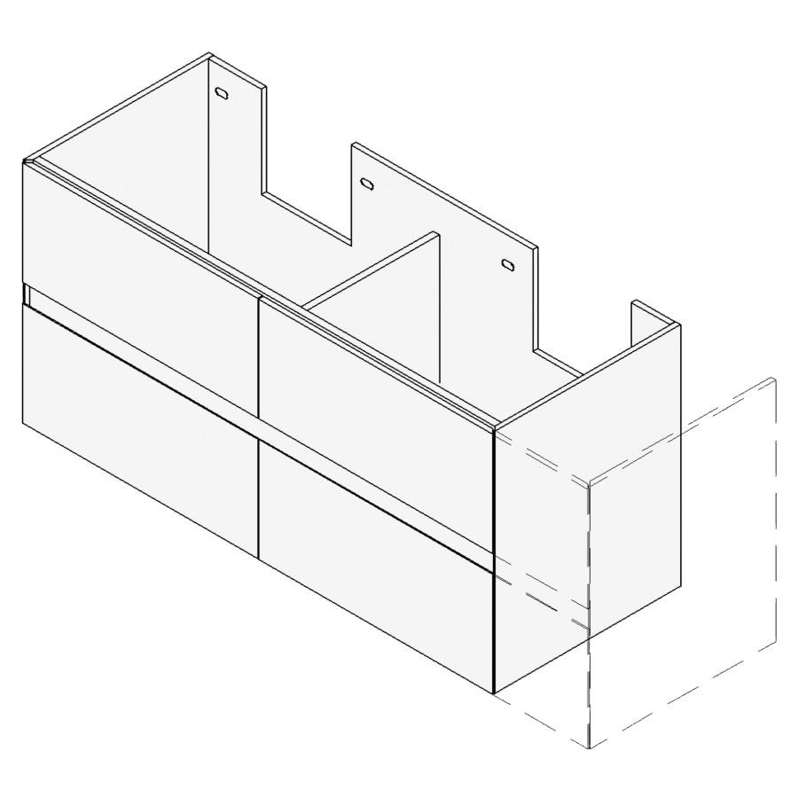 Élément inférieur GATTO
Variabel
Largeur x Profondeur x Hauteur
fixé selon le lavabo
pour lavabo 181-220 cm
2 éléments à chacun 2 tiroirs
FABRICANT NUMÉRO D'ARTICLE DU
LAVABO À INDIQUER LORS DE LA
COMMANDE