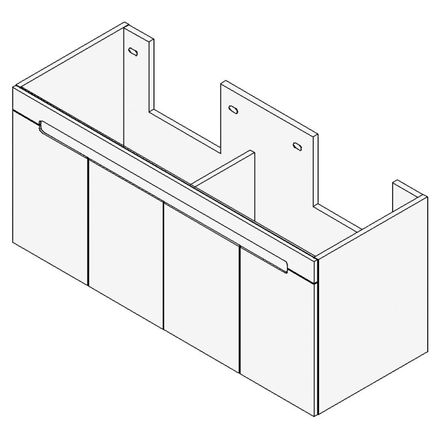 Élément inférieur SOLANA
Largeur x Profondeur x Hauteur
fixé selon le lavabo
pour lavabo jusqu'à 130 cm
2 armoires de tablettes
chacun 2 portes, chacun
1 tablette, FABRICANT NUMÉRO
D'ARTICLE DU LAVABO À INDIQUER
LORS DE LA COMMANDE