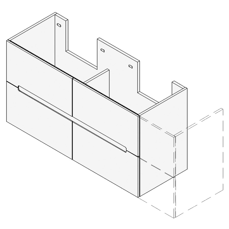 Élément inférieur SOLANA
VARIABEL
Largeur x Profondeur x Hauteur
fixé selon le lavabo
pour lavabo 131-150 cm
2 éléments à chacun 2 tiroirs
FABRICANT NUMÉRO D'ARTICLE DU
LAVABO À INDIQUER LORS DE LA
COMMANDE