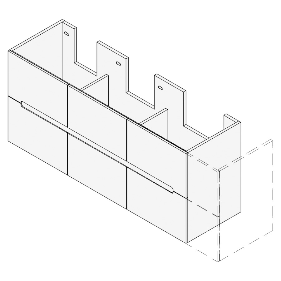 Élément inférieur SOLANA
VARIABEL
Largeur x Profondeur x Hauteur
fixé selon le lavabo
pour lavabo 181-220 cm
3 éléments à chacun 2 tiroirs
FABRICANT NUMÉRO D'ARTICLE DU
LAVABO À INDIQUER LORS DE LA
COMMANDE