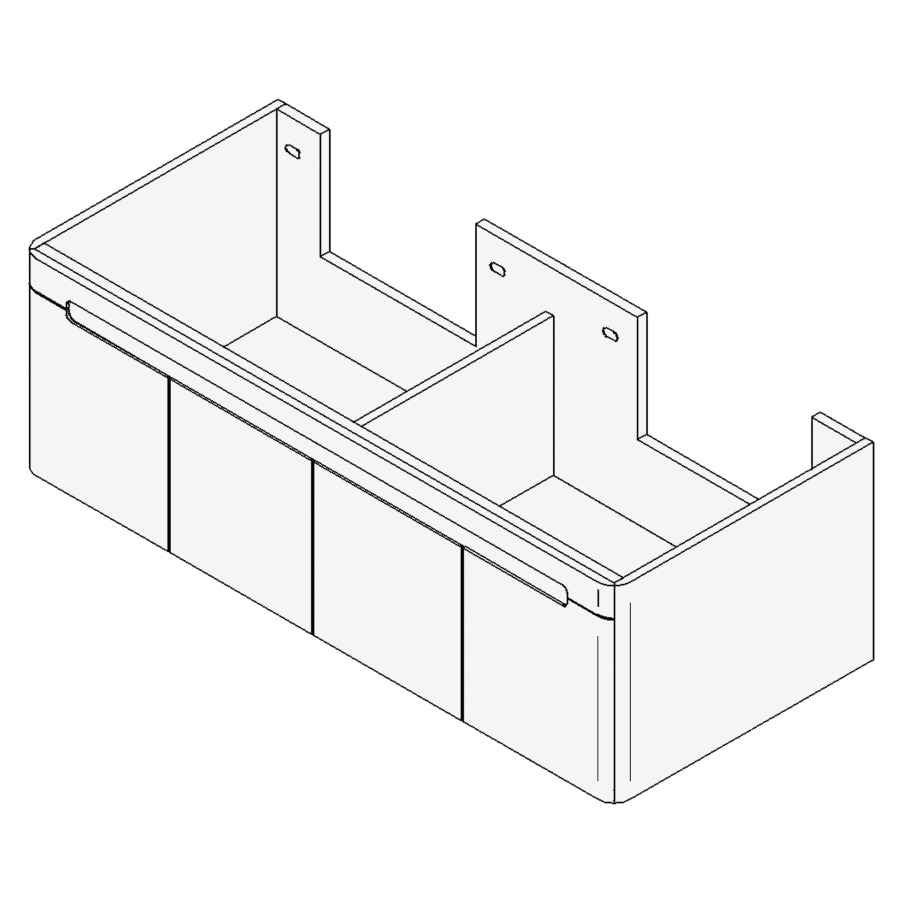 Élément inférieur LORO
Largeur x Profondeur x Hauteur
fixé selon le lavabo
pour lavabo jusqu'à 130 cm
2 armoires de tablette
chacun 2 portes, chacun
1 tablette, FABRICANT NUMÉRO
D'ARTICLE DU LAVABO À INDIQUER
LORS DE LA COMMANDE