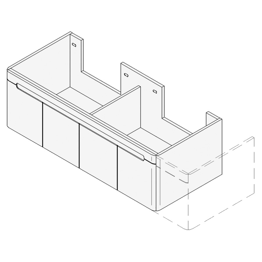Élément inférieur LORO
VARIABEL
Largeur x Profondeur x Hauteur
fixé selon le lavabo
pour lavabo 131-180 cm
2 armoires de tablette
chacun 2 portes, chacun
1 tablette, FABRICANT NUMÉRO
D'ARTICLE DU LAVABO À INDIQUER
LORS DE LA COMMANDE