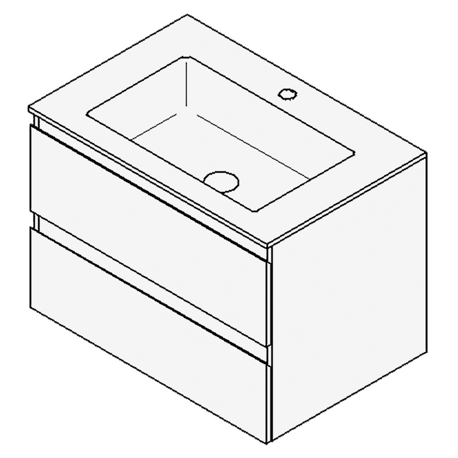 Combinaison de meuble GUFO
70,0 x 50,0 x 47,0 cm
recouvrement matériel minérale
avec élément inférieur
pour lavabo à encastrer Wave/
Corner I, élément à 2 tiroirs