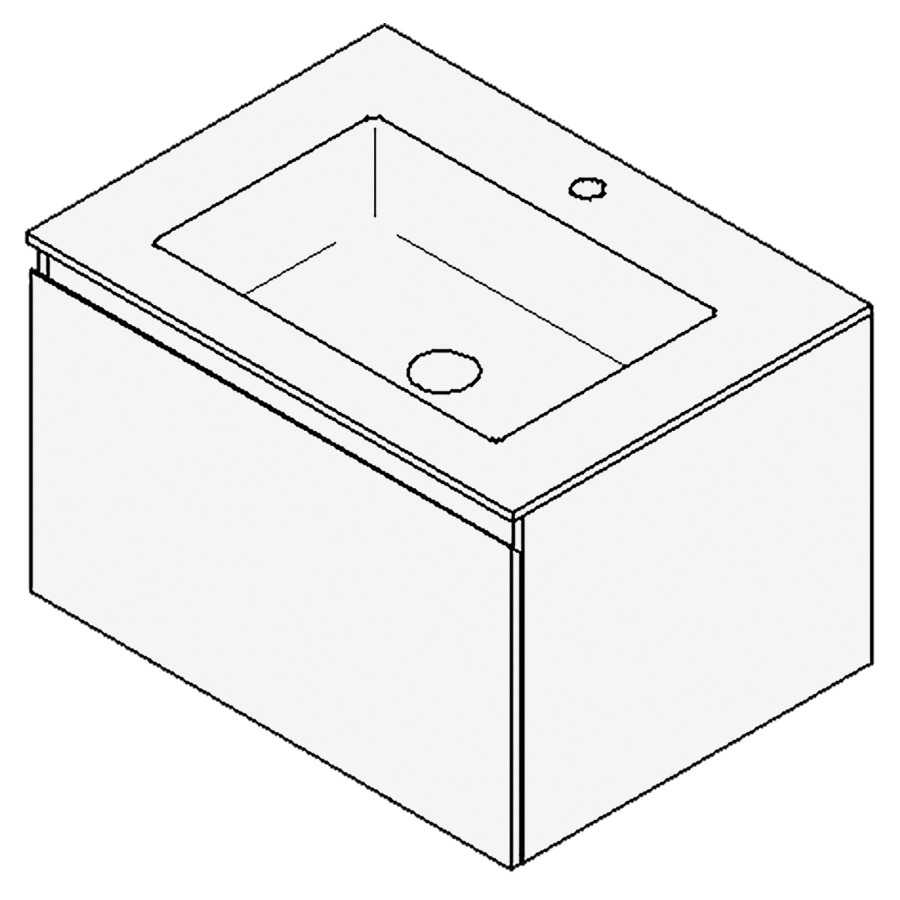 Combinaison de meuble GUFO
70,0 x 45,0 x 55,0 cm
recouvrement matériel minérale
avec élément inférieur
pour lavabo à encastrer Wave/
Corner II, élément à 1 tiroir