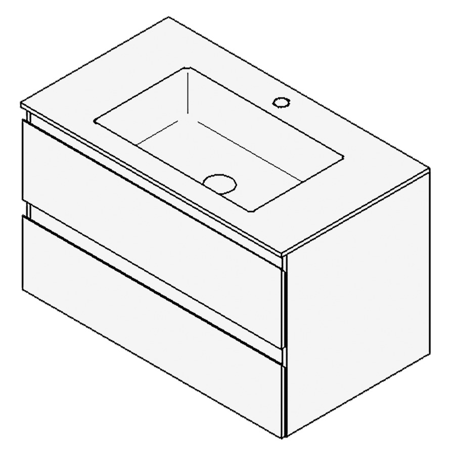 Combinaison de meuble GUFO
80,0 x 50,0 x 47,0 cm
recouvrement matériel minérale
avec élément inférieur
pour lavabo à encastrer Wave/
Corner I, élément à 2 tiroirs
