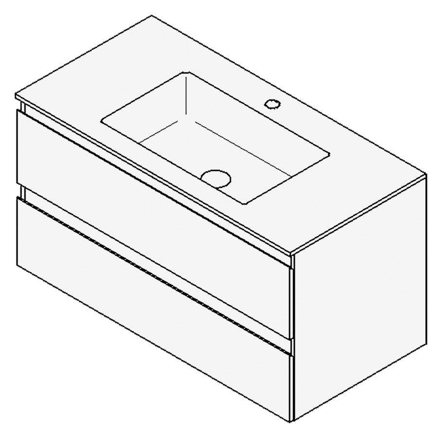 Combinaison de meuble GUFO
90,0 x 50,0 x 47,0 cm
recouvrement matériel minérale
avec élément inférieur
pour lavabo à encastrer Wave/
Corner I, élément à 2 tiroirs