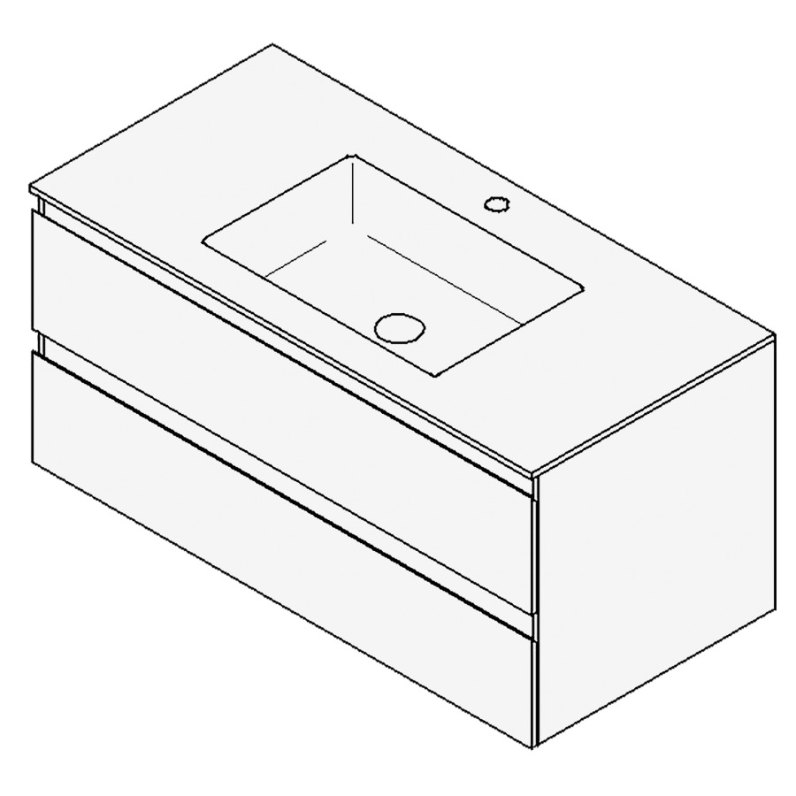 Combinaison de meuble GUFO
100,0 x 50,0 x 55,0 cm
recouvrement matériel minérale
avec élément inférieur
pour lavabo à encastrer Wave/
Corner II au millieu
élément à 2 tiroirs