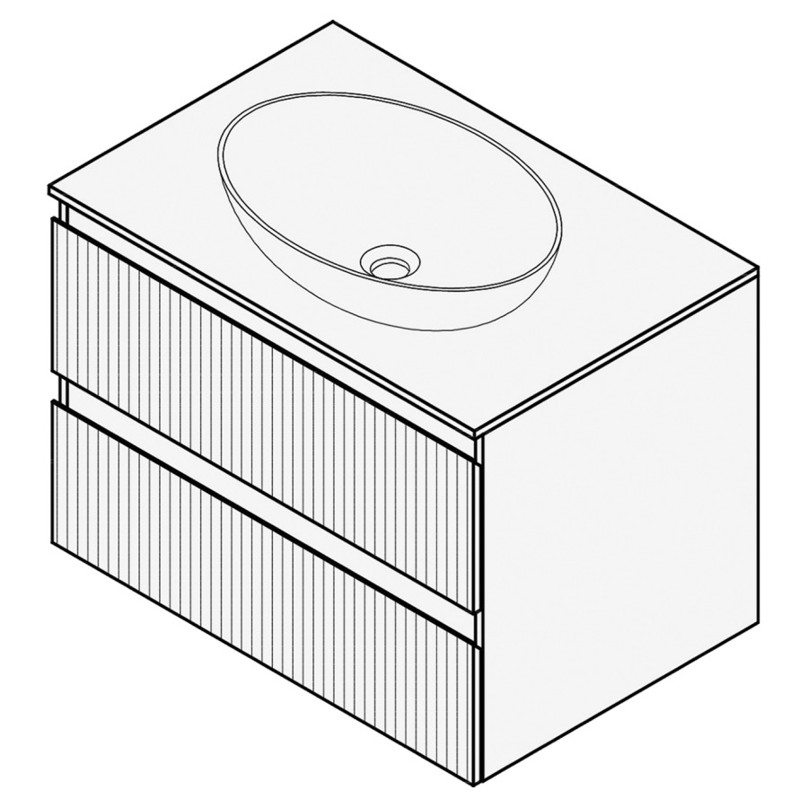 Combinaison de meuble FOGO
70 x 50 x 45-55 cm
recouvrement matériel
stratifié, pour 1 lavabo
entraxe selon les indications
élément à 2 tiroirs
Legrabox noir