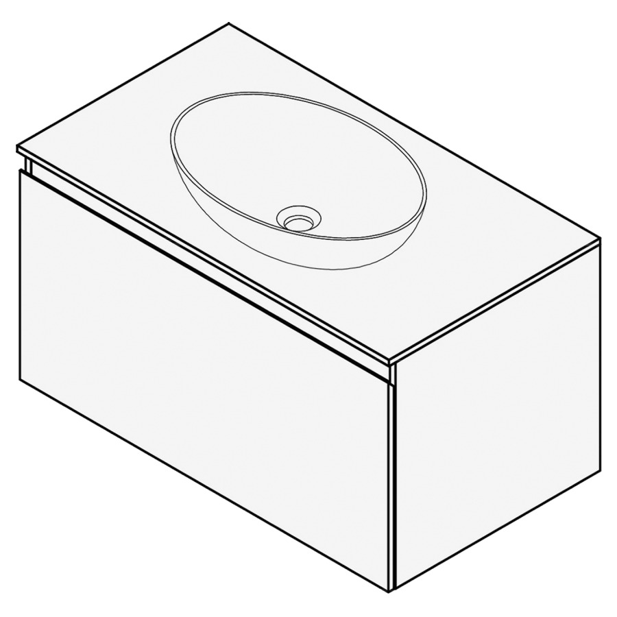 Combinaison de meuble FOGO
80 x 45 x 45-55 cm
recouvrement matériel
stratifié, pour 1 lavabo
entraxe selon les indications
élément à 1 tiroir
Legrabox noir