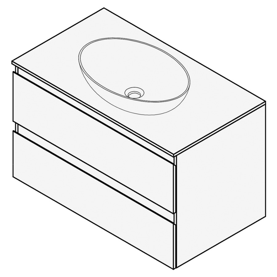 Combinaison de meuble FOGO
80 x 50 x 45-55 cm
recouvrement matériel
stratifié, pour 1 lavabo
entraxe selon les indications
élément à 2 tiroirs
Legrabox noir