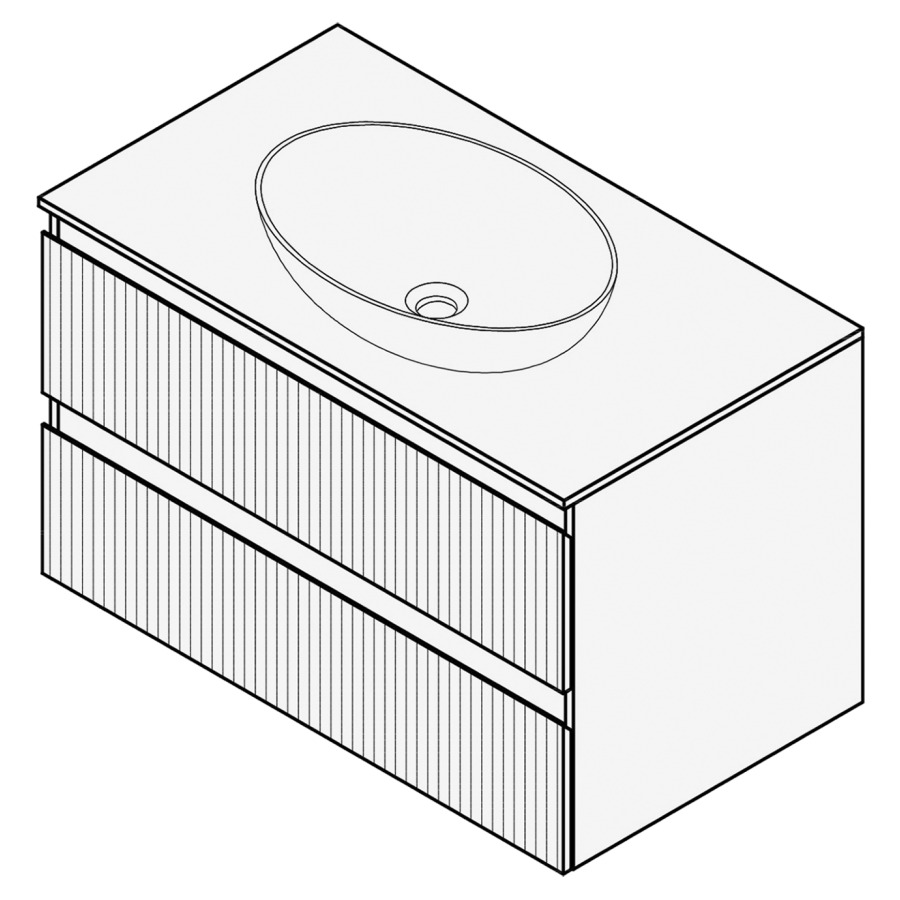 Combinaison de meuble FOGO
80 x 50 x 45-55 cm
recouvrement matériel
stratifié, pour 1 lavabo
entraxe selon les indications
élément à 2 tiroirs
Legrabox noir