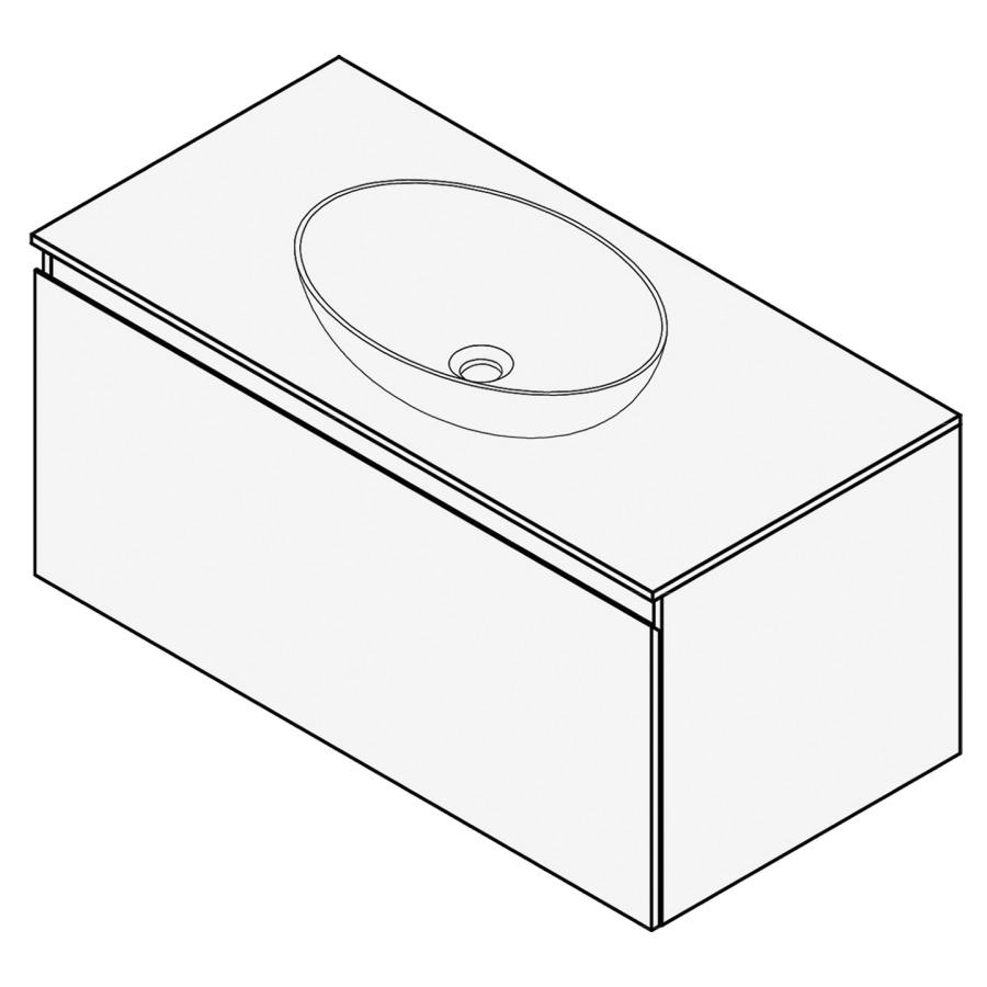 Combinaison de meuble FOGO
90 x 45 x 45-55 cm
recouvrement matériel
stratifié, pour 1 lavabo
entraxe selon les indications
élément à 1 tiroir
Legrabox noir