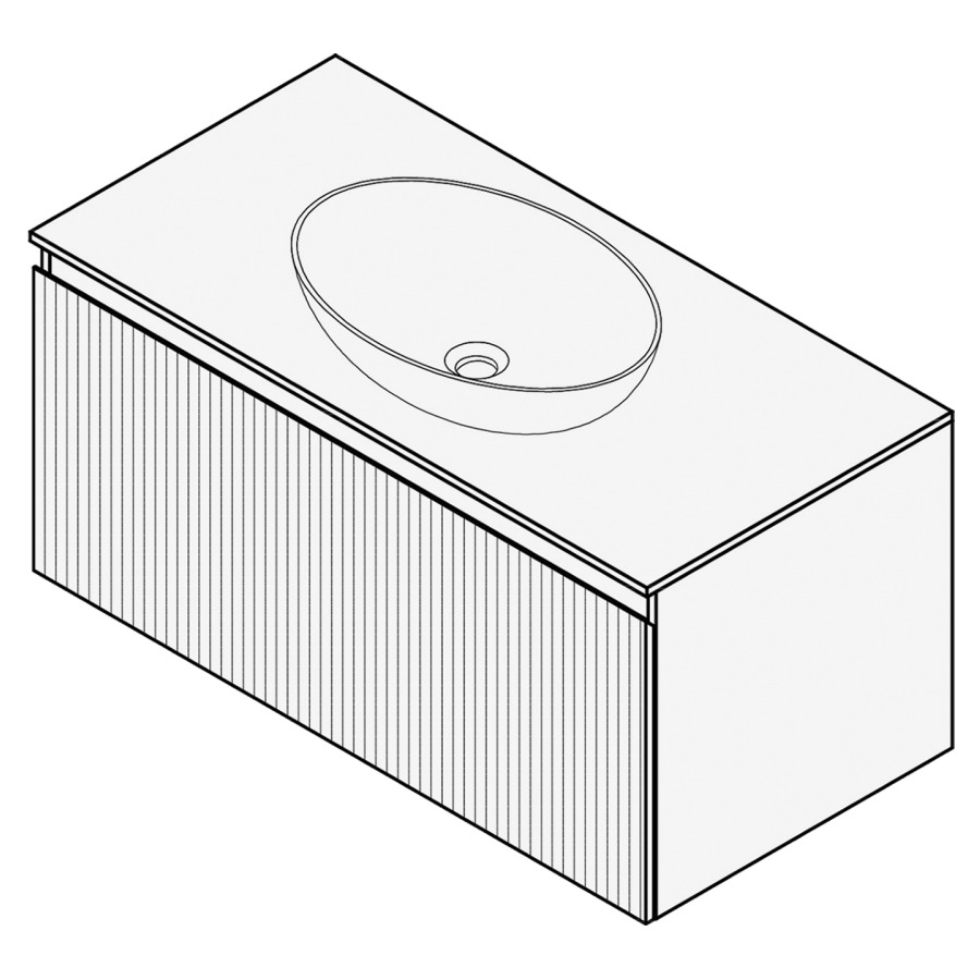 Combinaison de meuble FOGO
90 x 45 x 45-55 cm
recouvrement matériel
stratifié, pour 1 lavabo
entraxe selon les indications
élément à 1 tiroir
Legrabox noir