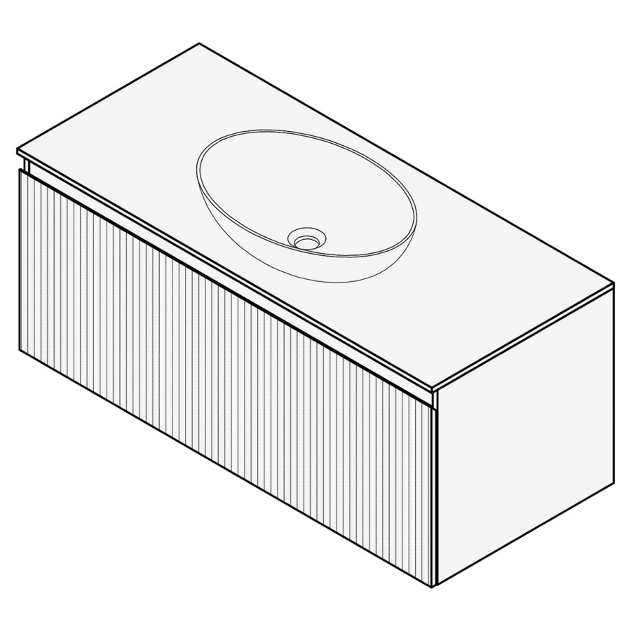 Combinaison de meuble FOGO
100 x 45 x 45-55 cm
recouvrement matériel
stratifié, pour 1 lavabo
entraxe selon les indications
élément à 1 tiroir
Legrabox noir