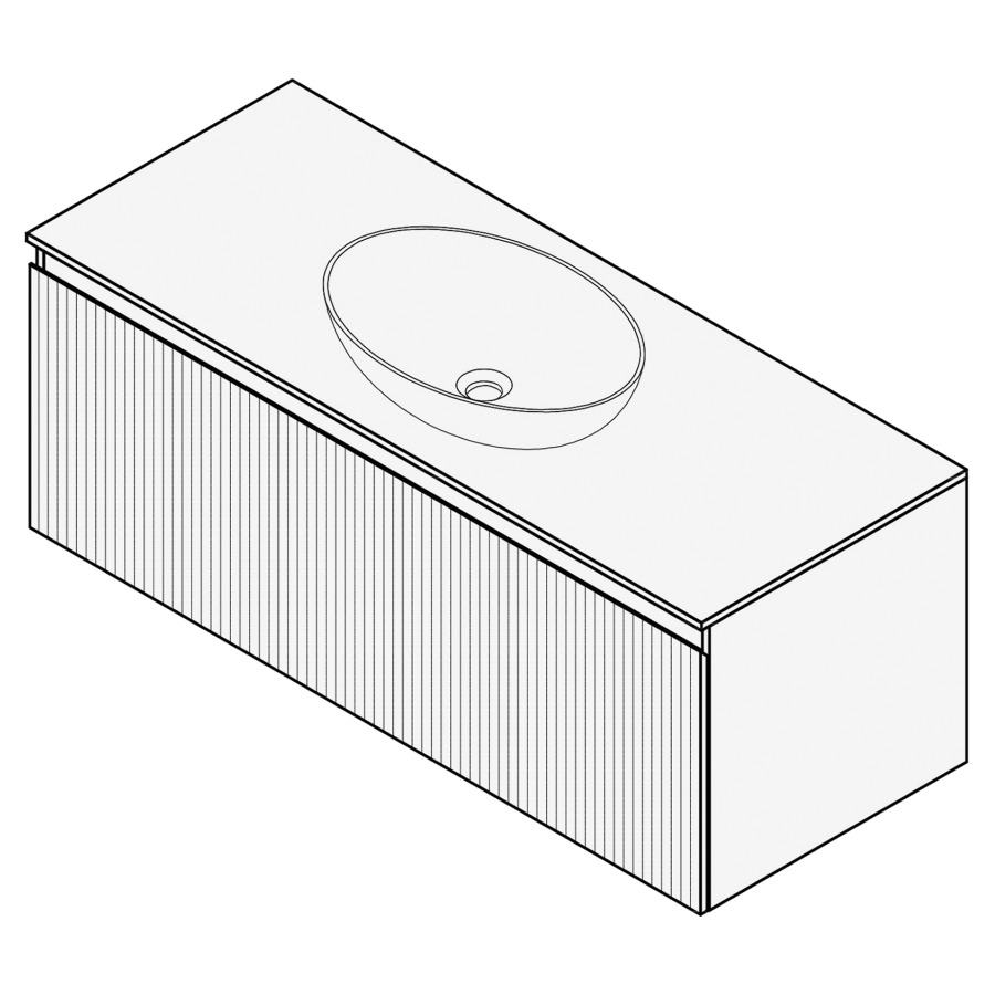 Combinaison de meuble FOGO
120 x 45 x 45-55 cm
recouvrement matériel
stratifié, pour 1 lavabo
entraxe selon les indications
élément à 1 tiroir
Legrabox noir