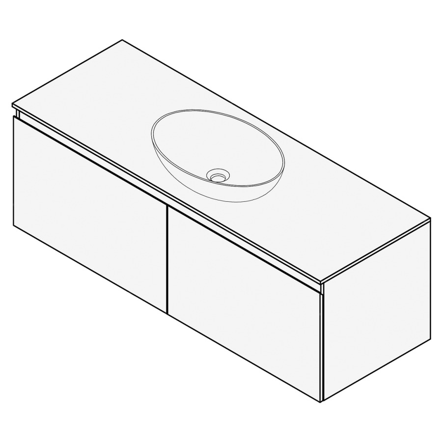 Combinaison de meuble FOGO
130 x 45 x 45-55 cm
recouvrement matériel
stratifié, pour 1 lavabo
entraxe selon les indications
2 éléments à 1 tiroir
Legrabox noir