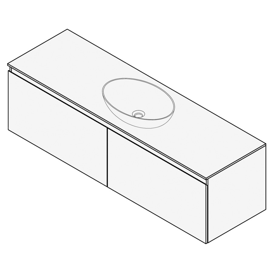 Combinaison de meuble FOGO
150 x 45 x 45-55 cm
recouvrement matériel
stratifié, pour 1 lavabo
entraxe selon les indications
2 éléments à 1 tiroir
Legrabox noir