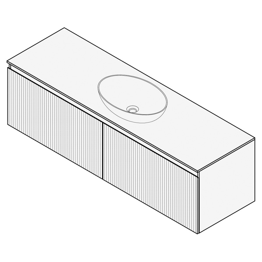 Combinaison de meuble FOGO
150 x 45 x 45-55 cm
recouvrement matériel
stratifié, pour 1 lavabo
entraxe selon les indications
2 éléments à 1 tiroir
Legrabox noir