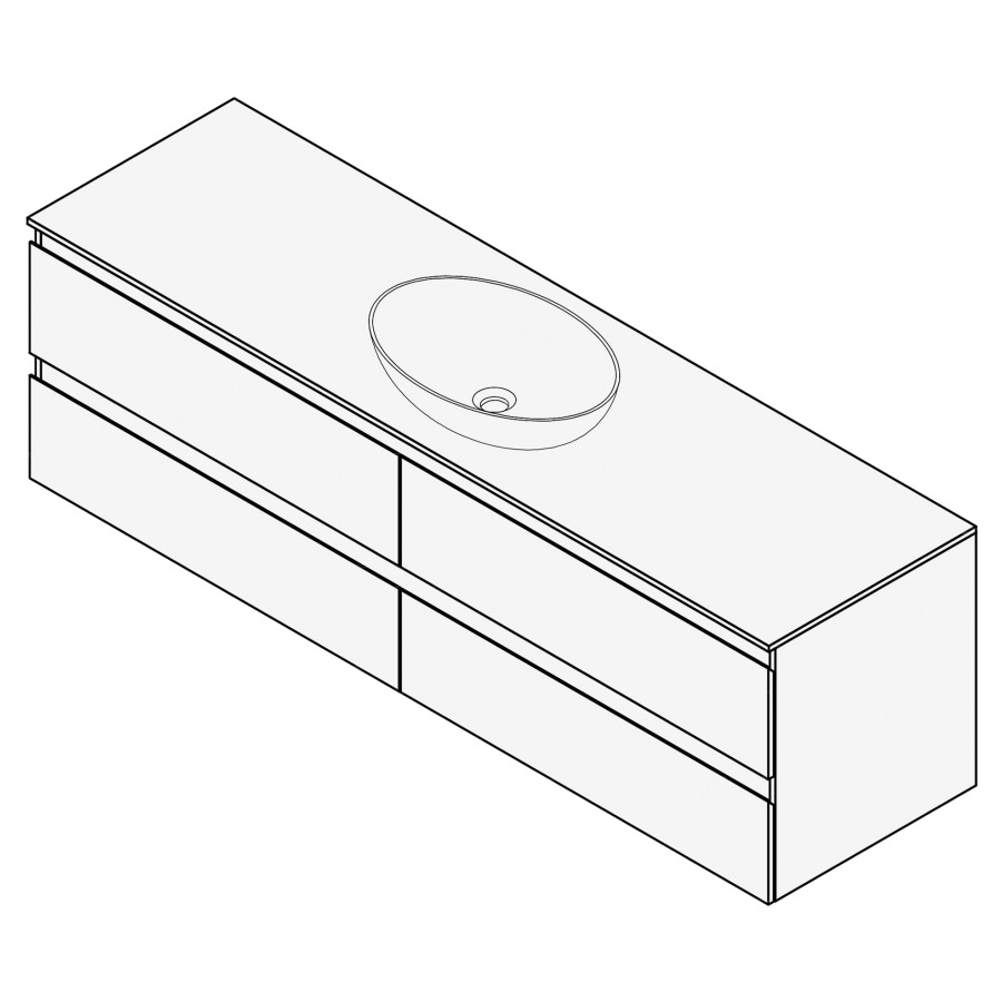 Combinaison de meuble FOGO
160 x 50 x 45-55 cm
recouvrement matériel
stratifié, pour 1 lavabo
entraxe selon les indications
2 éléments à chacune 2 tiroirs
Legrabox noir