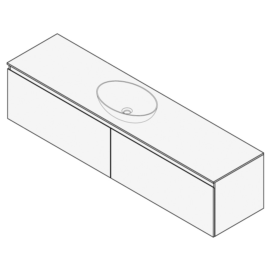 Combinaison de meuble FOGO
180 x 45 x 45-55 cm
recouvrement matériel
stratifié, pour 1 lavabo
entraxe selon les indications
2 éléments à 1 tiroir
Legrabox noir