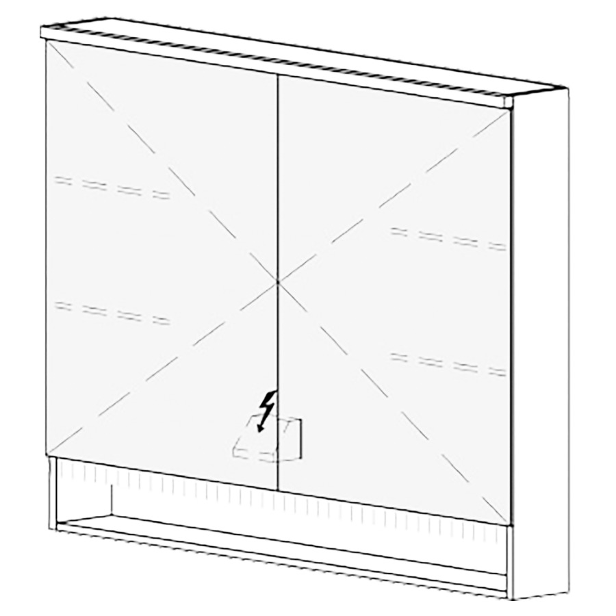 Armoire de toilette SCANA AP
100,4 x 85 x 14,8 cm
2 portes à double miroir
1 prise double à gauche en bas
opposé des charnières
éclairage LED, 4000 K, unité
de contrôle DALI, gradable via
l'installation domestique
IP24