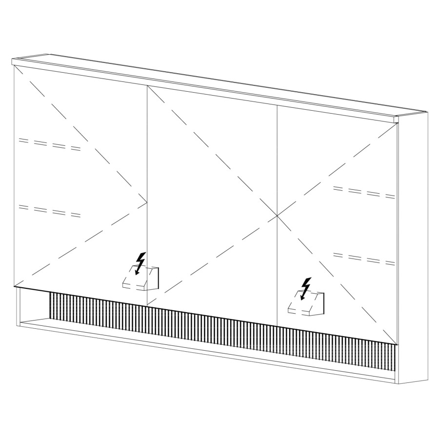 Panneau arrière de niche SCANA
pour armoire de toilette
jusqu'à 180 cm, front rainuré