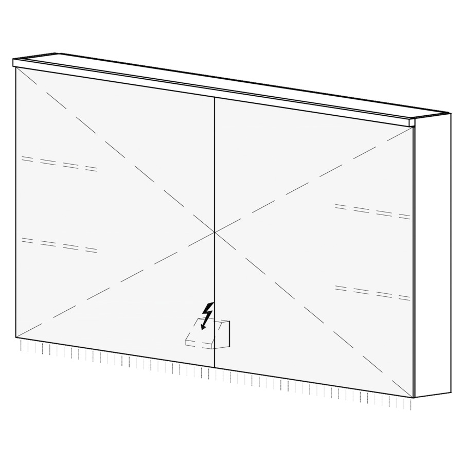 Armoire de toilette CARINO AP
130,4 x 70,4 x 14,8 cm
2 portes à double miroir
1 prise double à gauche en bas
opposé des charnières
éclairage LED, 4000 K, unité
de contrôle DALI, gradable via
l'installation domestique
IP24