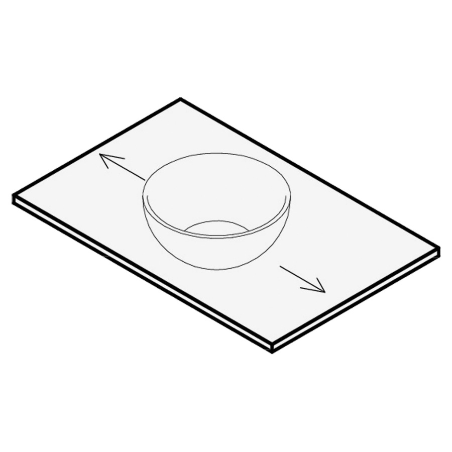 Table de lavabo
stratifié compact
60 x 51 x 1,2 cm
pour 1 lavabo
entraxe selon les indications