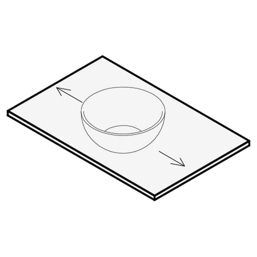 Table de lavabo
stratifié
80 x 51 x 1,2/2,1/3,2/4 cm
pour 1 lavabo
entraxe selon les indications